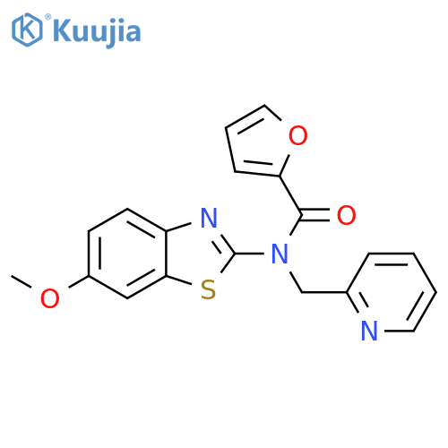 N-(6-methoxy-1,3-benzothiazol-2-yl)-N-(pyridin-2-yl)methylfuran-2-carboxamide structure