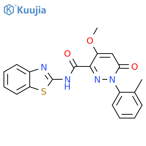 N-(1,3-benzothiazol-2-yl)-4-methoxy-1-(2-methylphenyl)-6-oxo-1,6-dihydropyridazine-3-carboxamide structure
