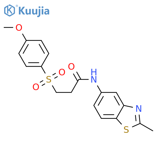 3-(4-methoxybenzenesulfonyl)-N-(2-methyl-1,3-benzothiazol-5-yl)propanamide structure