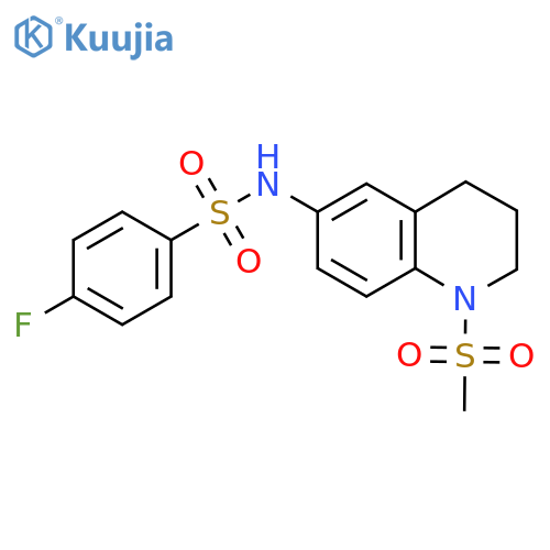 4-fluoro-N-(1-methanesulfonyl-1,2,3,4-tetrahydroquinolin-6-yl)benzene-1-sulfonamide structure