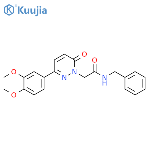 N-benzyl-2-3-(3,4-dimethoxyphenyl)-6-oxo-1,6-dihydropyridazin-1-ylacetamide structure