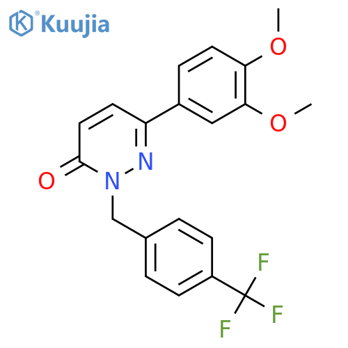 6-(3,4-dimethoxyphenyl)-2-{4-(trifluoromethyl)phenylmethyl}-2,3-dihydropyridazin-3-one structure