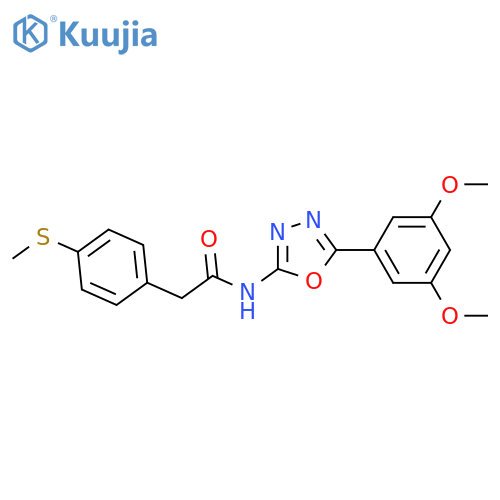 N-5-(3,5-dimethoxyphenyl)-1,3,4-oxadiazol-2-yl-2-4-(methylsulfanyl)phenylacetamide structure