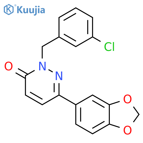 6-(2H-1,3-benzodioxol-5-yl)-2-(3-chlorophenyl)methyl-2,3-dihydropyridazin-3-one structure