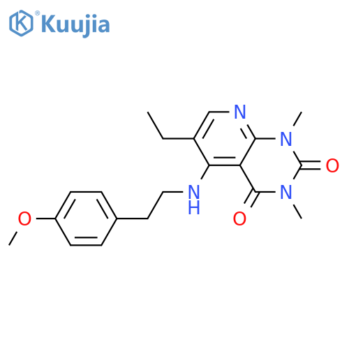 6-ethyl-5-{2-(4-methoxyphenyl)ethylamino}-1,3-dimethyl-1H,2H,3H,4H-pyrido2,3-dpyrimidine-2,4-dione structure