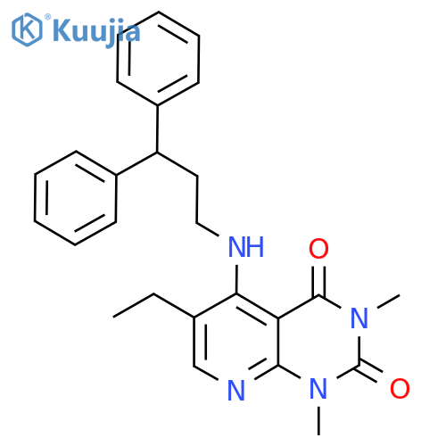 5-(3,3-diphenylpropyl)amino-6-ethyl-1,3-dimethyl-1H,2H,3H,4H-pyrido2,3-dpyrimidine-2,4-dione structure