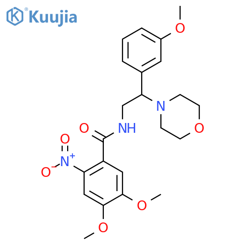 4,5-dimethoxy-N-2-(3-methoxyphenyl)-2-(morpholin-4-yl)ethyl-2-nitrobenzamide structure