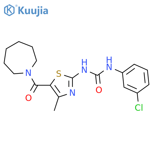3-5-(azepane-1-carbonyl)-4-methyl-1,3-thiazol-2-yl-1-(3-chlorophenyl)urea structure
