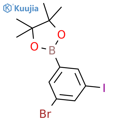 2-(3-bromo-5-iodophenyl)-4,4,5,5-tetramethyl-1,3,2-dioxaborolane structure