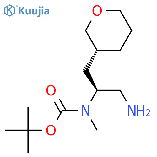 Tert-Butyl ((S)-1-amino-3-((R)-tetrahydro-2H-pyran-3-yl)propan-2-yl)(methyl)carbamate structure