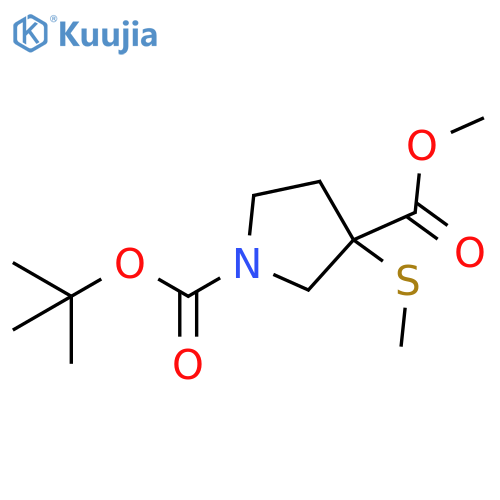 1-tert-Butyl 3-methyl 3-(methylthio)pyrrolidine-1,3-dicarboxylate structure