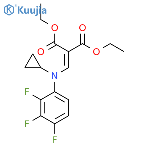 Propanedioic acid, 2-[[cyclopropyl(2,3,4-trifluorophenyl)amino]methylene]-, 1,3-diethyl ester structure