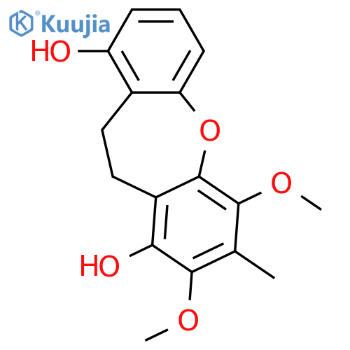 10,11-Dihydro-1,2,4,9-tetrahydroxy-3-methyldibenz[b,f]oxepin; 2,4-Di-Me ether structure