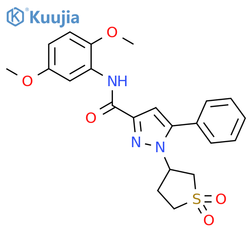 N-(2,5-dimethoxyphenyl)-1-(1,1-dioxo-1lambda6-thiolan-3-yl)-5-phenyl-1H-pyrazole-3-carboxamide structure