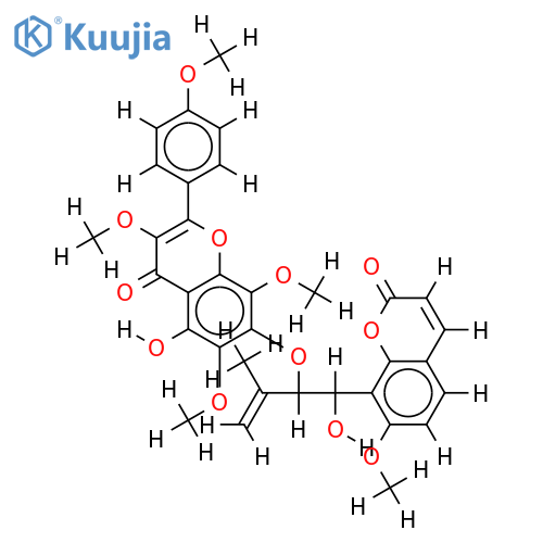 7,12-ether of 5,7-dihydroxy-3,6,8,4'-tetramethoxyflavone and murrangatin structure