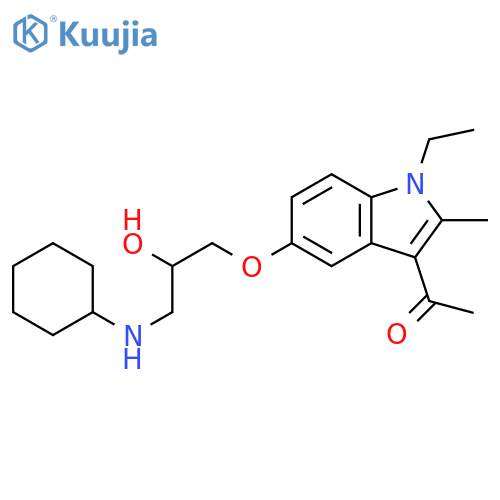 1-{5-3-(cyclohexylamino)-2-hydroxypropoxy-1-ethyl-2-methyl-1H-indol-3-yl}ethan-1-one structure