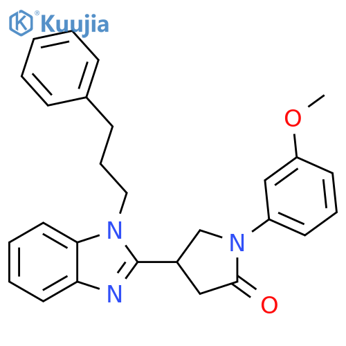 1-(3-methoxyphenyl)-4-1-(3-phenylpropyl)-1H-1,3-benzodiazol-2-ylpyrrolidin-2-one structure