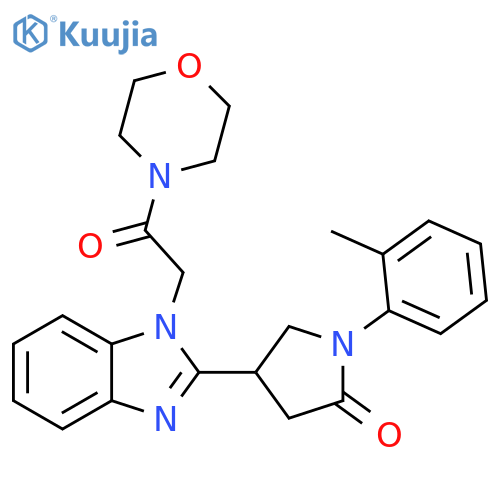 1-(2-methylphenyl)-4-{1-2-(morpholin-4-yl)-2-oxoethyl-1H-1,3-benzodiazol-2-yl}pyrrolidin-2-one structure