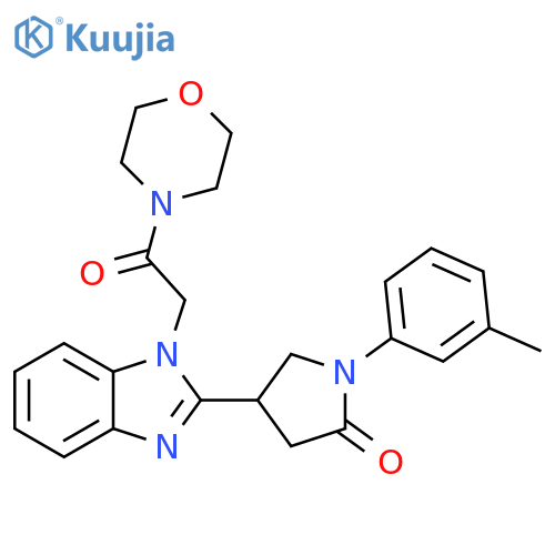 1-(3-methylphenyl)-4-{1-2-(morpholin-4-yl)-2-oxoethyl-1H-1,3-benzodiazol-2-yl}pyrrolidin-2-one structure