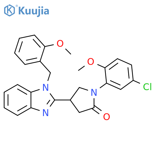 1-(5-chloro-2-methoxyphenyl)-4-{1-(2-methoxyphenyl)methyl-1H-1,3-benzodiazol-2-yl}pyrrolidin-2-one structure