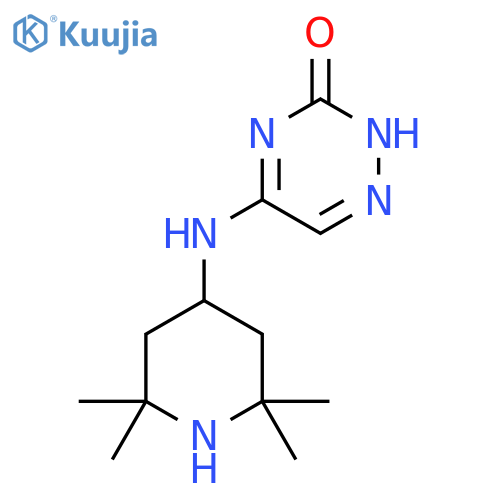 5-[(2,2,6,6-tetramethyl-4-piperidinyl)amino]-1,2,4-triazin-3(2H)-one structure