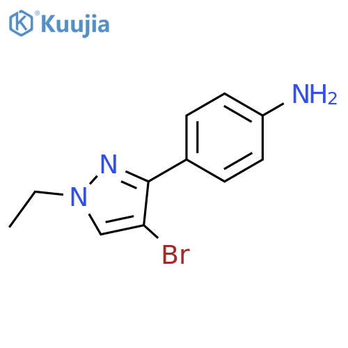 4-(4-broMo-1-ethyl-1H-pyrazol-3-yl)aniline structure