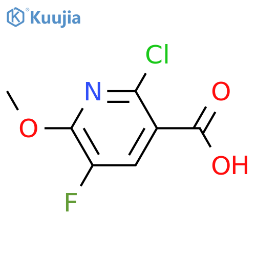 2-chloro-5-fluoro-6-methoxy-pyridine-3-carboxylic acid structure
