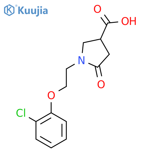 1-[2-(2-Chlorophenoxy)ethyl]-5-oxopyrrolidine-3-carboxylic acid structure