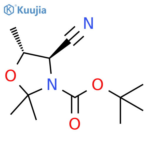 tert-Butyl (4R,5R)-4-cyano-2,2,5-trimethyloxazolidine-3-carboxylate structure