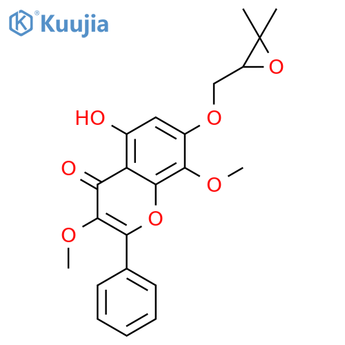 5-Hydroxy-3,8-dimethoxy-7-(3-methyl-2,3-epoxybutoxy)flavone structure