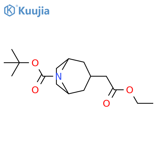tert-butyl 3-(2-ethoxy-2-oxo-ethyl)-8-azabicyclo[3.2.1]octane-8-carboxylate structure