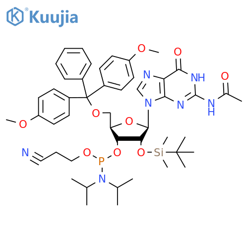 N2-Acetyl-2'-O-tert-butyldimethylsilyl-5'-O-DMT-guanosine 3'-CE Phosphoramidite structure