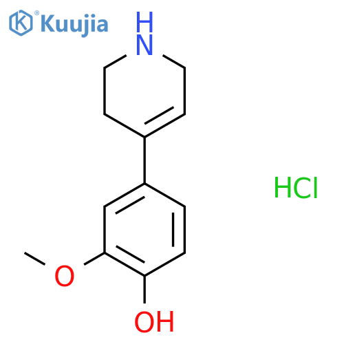 2-Methoxy-4-(1,2,3,6-tetrahydropyridin-4-yl)phenol hydrochloride structure