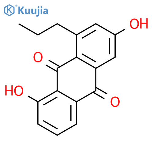 3,8-dihydroxy-1-propylanthraquinone structure