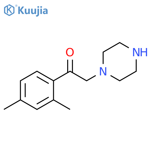 1-(2,4-dimethylphenyl)-2-(piperazin-1-yl)ethan-1-one structure