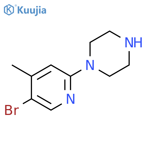5-Bromo-2-piperazino-4-picoline structure