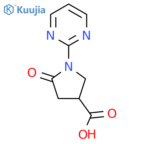 5-Oxo-1-pyrimidin-2-ylpyrrolidine-3-carboxylic acid structure