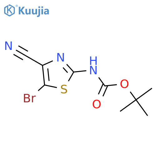 tert-Butyl (5-bromo-4-cyanothiazol-2-yl)carbamate structure