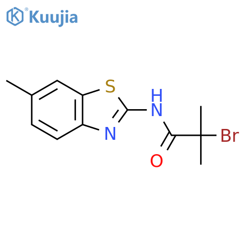 2-Bromo-2-methyl-N-(6-methyl-1,3-benzothiazol-2-yl)propanamide structure