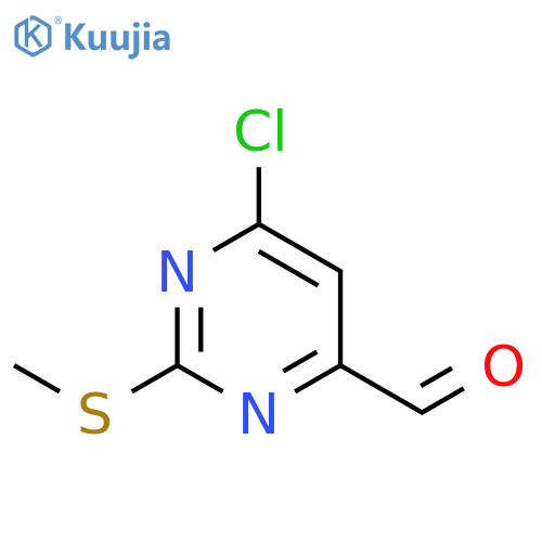 6-Chloro-2-(methylthio)pyrimidine-4-carbaldehyde structure