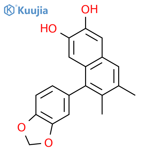 2,3-Naphthalenediol, 5-(1,3-benzodioxol-5-yl)-6,7-dimethyl- structure