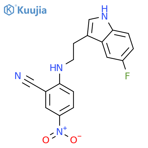 2-{2-(5-Fluoro-1H-indol-3-yl)ethylamino}-5-nitrobenzonitrile structure