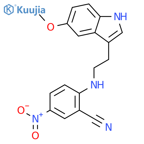 2-{2-(5-Methoxy-1H-indol-3-yl)ethylamino}-5-nitrobenzonitrile structure
