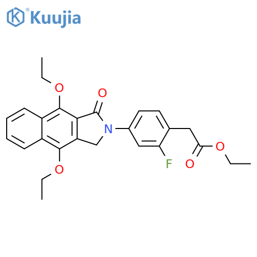 Ethyl 4-(4,9-diethoxy-1,3-dihydro-1-oxo-2H-benz[f]isoindol-2-yl)-2-fluorobenzeneacetate structure
