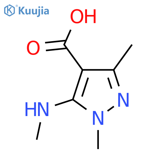 1,3-dimethyl-5-(methylamino)-1H-pyrazole-4-carboxylic acid structure