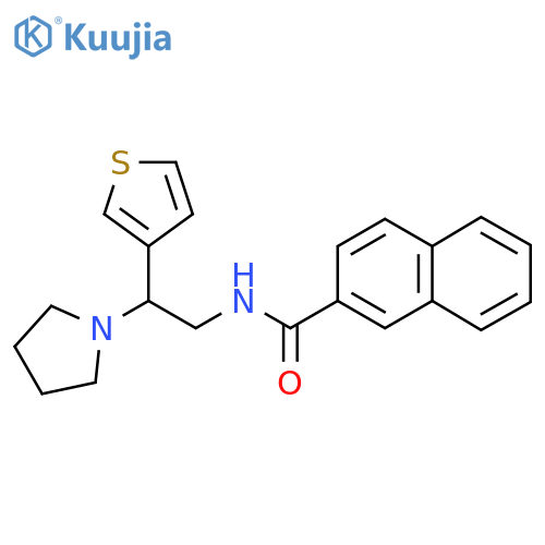 N-2-(pyrrolidin-1-yl)-2-(thiophen-3-yl)ethylnaphthalene-2-carboxamide structure