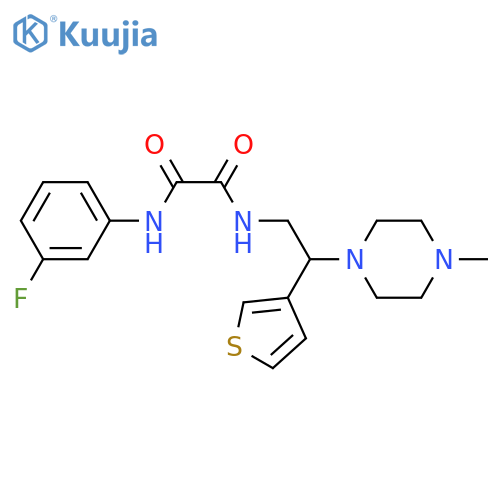 N'-(3-fluorophenyl)-N-2-(4-methylpiperazin-1-yl)-2-(thiophen-3-yl)ethylethanediamide structure