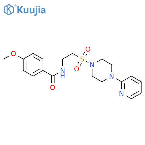 4-methoxy-N-(2-{4-(pyridin-2-yl)piperazin-1-ylsulfonyl}ethyl)benzamide structure