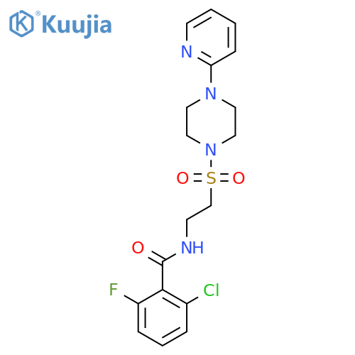 2-chloro-6-fluoro-N-(2-{4-(pyridin-2-yl)piperazin-1-ylsulfonyl}ethyl)benzamide structure