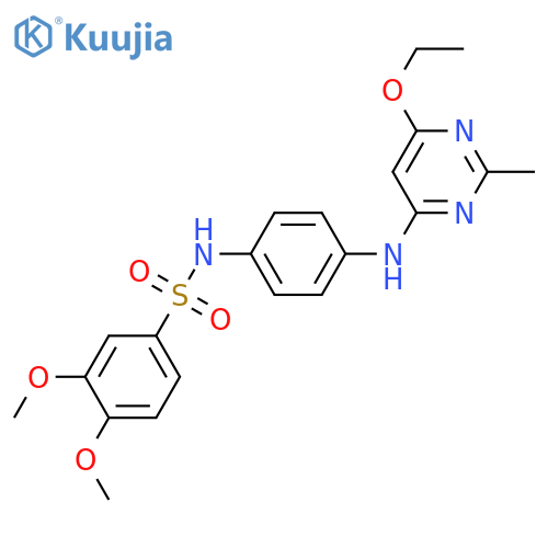 N-{4-(6-ethoxy-2-methylpyrimidin-4-yl)aminophenyl}-3,4-dimethoxybenzene-1-sulfonamide structure